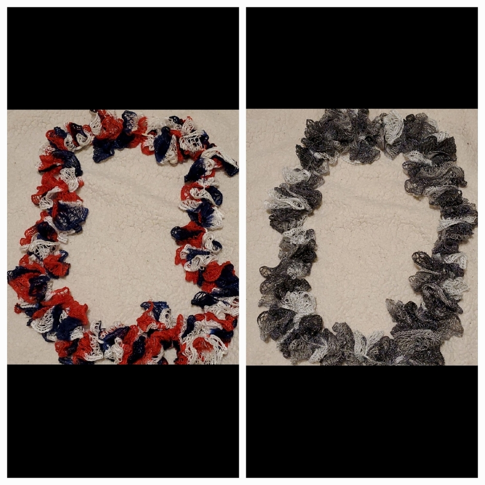 Qty 2 - Handmade Spiral Knit Woven Scarf